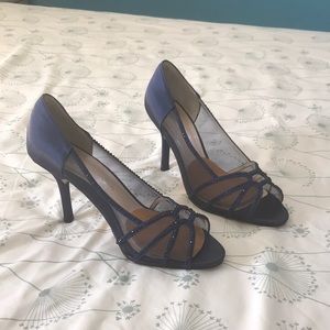 Blue satin heel shoes Caparros